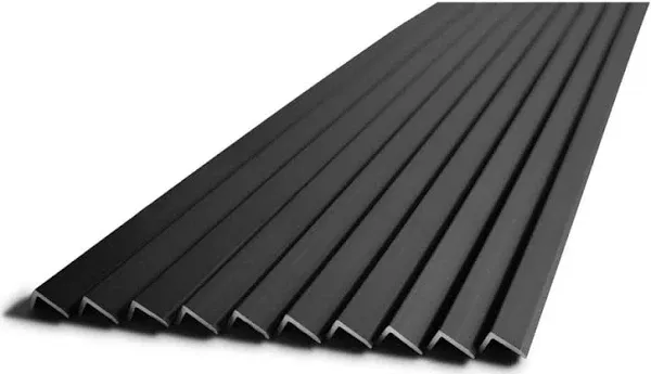 sunwings Matte Black 36 in. x 0.18 in. Aluminum Peel and Stick Backsplash Tile Edge Trim (10 Piece) TE02-MBLK-10