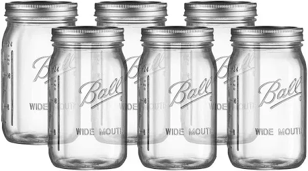 Ball Wide Mouth Glass Mason Jars with Lids and Bands