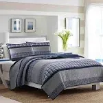 Nautica Adleson Pieced Cotton Quilt Blue Full - Queen