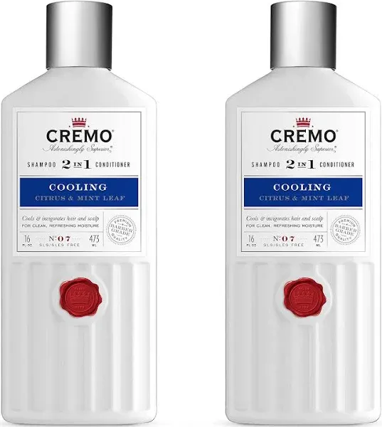 CREMO 2 in 1 Shampoo &amp; Conditioner Cooling Citrus &amp; Mint Leaf Cleanse Moisturize