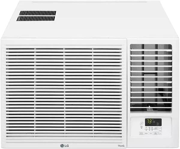 LG - 1,420 Sq. Ft. 24,000 BTU Smart Window Air Conditioner with 12,000 BTU Heater - White