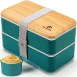 BPA-Free Bento Lunch Box - Stackable Containers with Utensil Set, 47oz Capacity