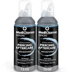 MediCleanse Sterile Saline Piercing Aftercare Fine Mist Spray, 7.5 Ounce, All Natural, No Alcohol, Vegan Friendly, for Piercings and Tattoos, Made