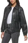 Levi's Faux Leather Dad Bomber Jacket in Black