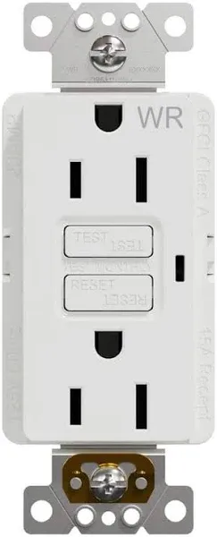 Square D X Series 15-Amp 125-volt Tamper Resistant Weather Resistant GFCI Residential Decorator Outlet SQR51103WH