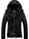 Gemyse Women's Mountain Waterproof Ski Snow Jacket Winter Windproof Rain Jacket (Black, Large)