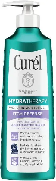 1 × Curel • HYDRA THERAPY • Wet Skin Moisturizer • ITCH DEFENSE, 12 Fl Oz 