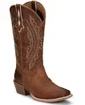 Justin Women&#039;s L2962 Rein 12&#034; Tan Square Toe Western Mid-Calf Boots, Size 5.5 B