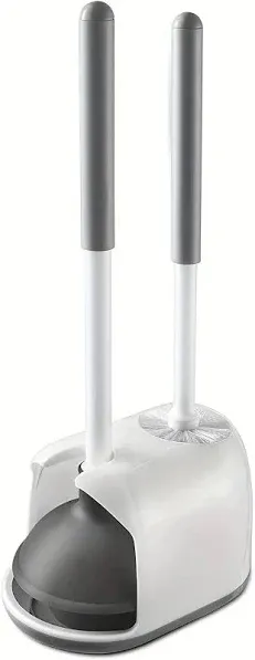 TreeLen Toilet Plunger and Brush Set 2 in 1 Toilet Bowl Brush Plunger with Holder Combo Caddy Stand for Bathroom Cleaning