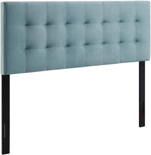 Modway Lily Light Blue Queen Biscuit Tufted Performance Velvet Headboard