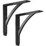 Starby Sullivan 10 in. L Black Iron Heavy Duty Shelf Bracket (2-Pack)