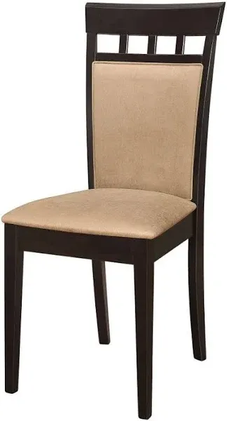 Coaster Gabriel Upholstered Back Panel Side Chairs Cappuccino and Beige (Set of 2) Cappuccino/Beige/Qty 2/Casual