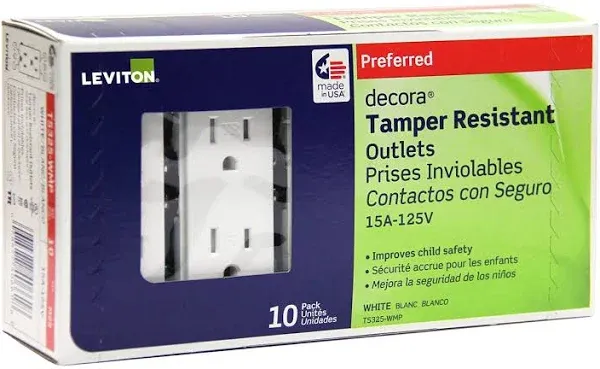 Leviton Decora Duplex Tamper Resistant Outlet