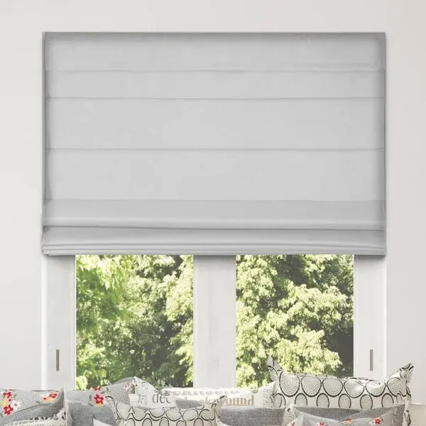 Arlo Blinds Ivory Room Darkening Cordless Lift Fabric Roman Shades