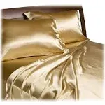 Divatex Home Fashions Royal Opulence Satin King Sheet Set, Gold