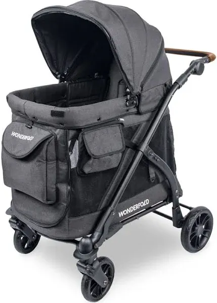 Wonderfold M1 Single Stroller Wagon-Volcanic Black in Volcanic Black