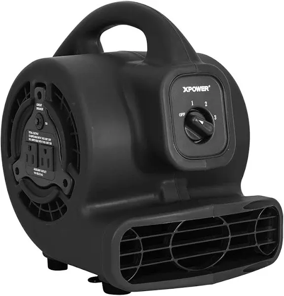 XPOWER P-80A Mini Mighty 138 W 600 CFM Centrifugal Air Mover, Carpet Dryer, F...