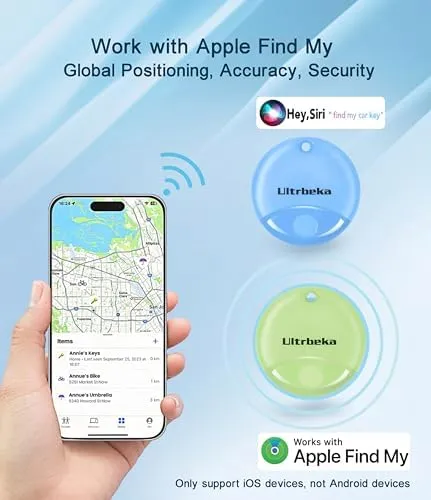 Air Tags-4 Pack Item Finders Work for Apple Find My (iOS Only) APP Tracker Tag for Luggage, Keys, Backpack, Satchel etc. (Not for Android)