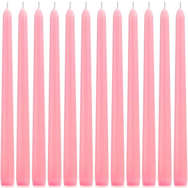 12 Pack Pink Taper Candles