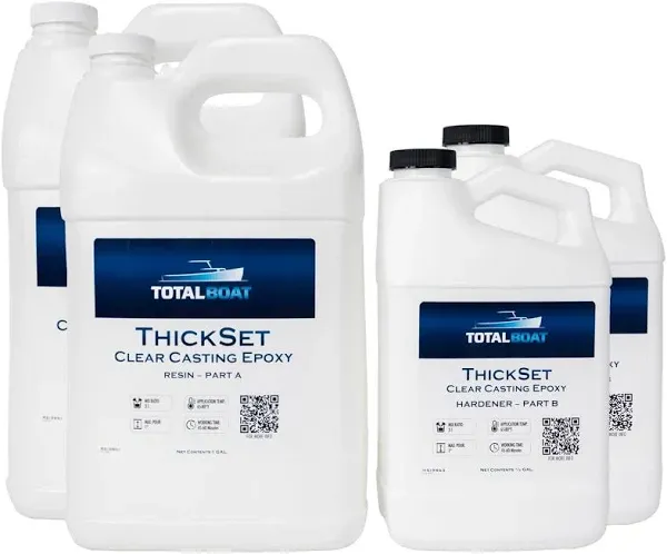 TotalBoat ThickSet Deep Pour Epoxy Resin Kit (2.6 Gallon) - Crystal Clear Thick Pour Resin for Art, Casting, Epoxy River Tables, Live Edge Slabs, Molds, Wood