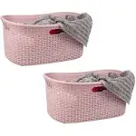 Mind Reader Set of 2 40L Ventilated Laundry Basket Pink