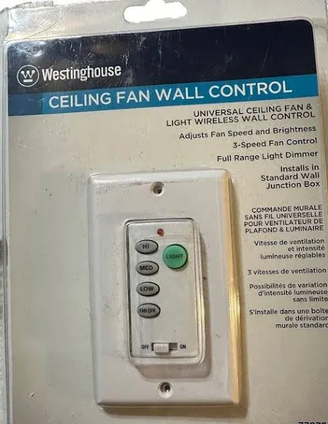 Westinghouse Ceiling Fan 77875 Wireless 3 Speeds and Light Wall Control New