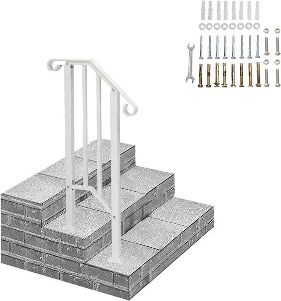 Handrails for Outdoor Step 3 Step Handrail Iron Handrail Stair Rail Mattle Black