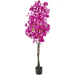 Ashley | 6&#039; Bougainvillea Artificial Tree , Purple | Realry