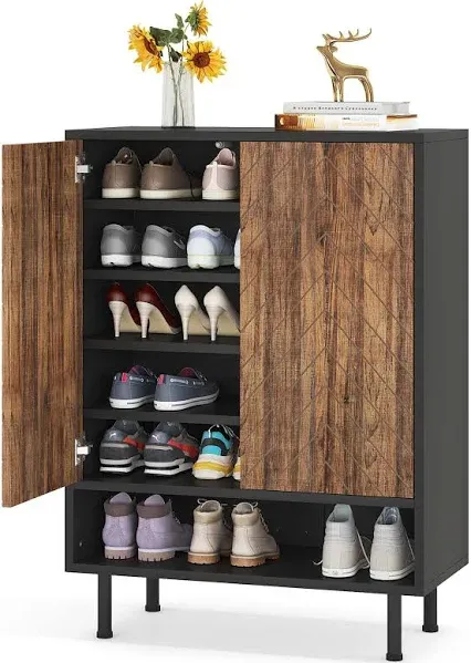 Little Tree 6-Tier Modern Shoe Cabinet with Doors