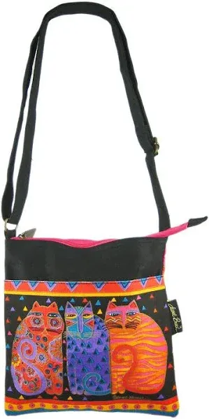 Laurel Burch Crossbody Purse Zipper Top 10"x10" Feline Friends