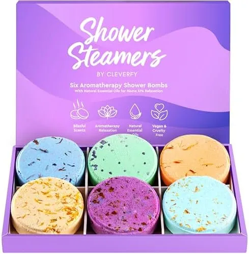 Cleverfy Shower Steamers Aromatherapy 18 Pack of Shower Bombs with Essential Oils. Self Care and Relaxation Birthday Gifts for Women and Men