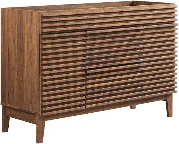 Render 48" Mid-Century Modern Wall-Mount Bathroom Vanity Cabinet with Ample Storage & Clean Lines