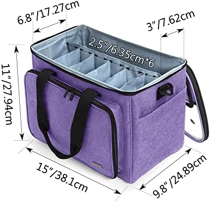 Teamoy Knitting Bag Yarn Tote Organizer with Inner Divider (Sewn to Bottom) for ...