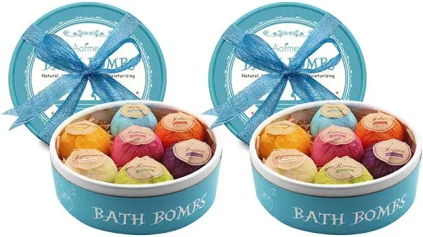 Aofmee Bath Bombs, Lush Fizzies Spa Kit Perfect for Moisturizing Skin, Birthday