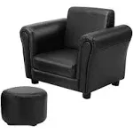 Costway Black Kids Sofa Armrest Chair Couch Children Toddler w/ Ottoman