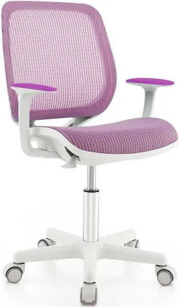 Kids Desk Chair Swivel Mesh Children Computer Chair w/ Adjustable Height Purple