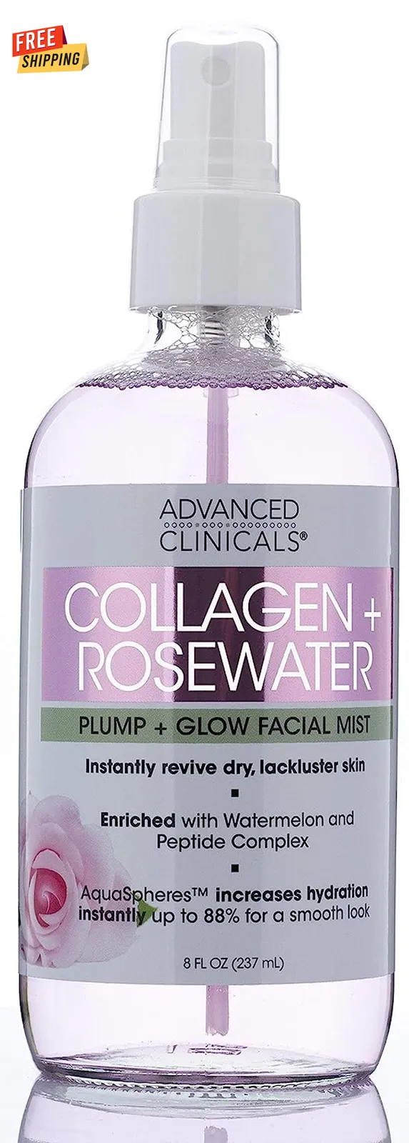 Advanced Clinicals Collagen + Rosewater