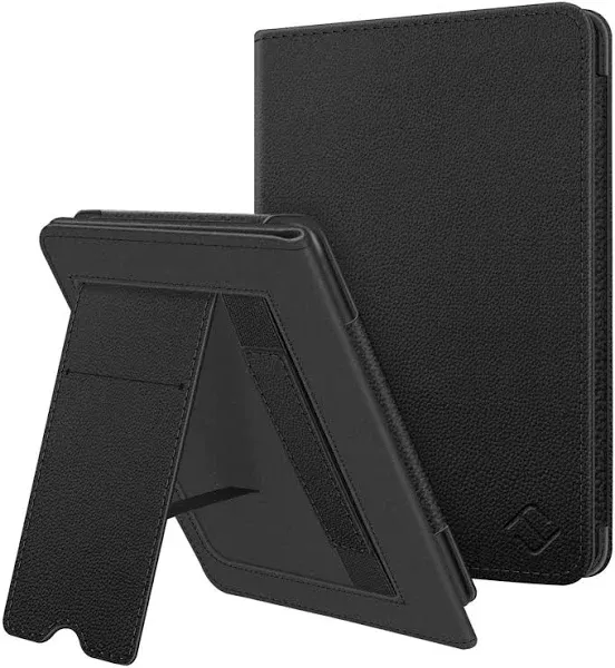 Fintie Stand Case for 6.8" Kindle Paperwhite (11th Generation-2021) and Kindle Paperwhite Signature Edition - Premium PU Leather Sleeve Cover with Card Slot and Hand Strap, Demin Grey