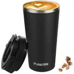 Insulated Coffee Mug With Ceramic Coating 16oz Iced Coffee Tumbler Cup With Flip