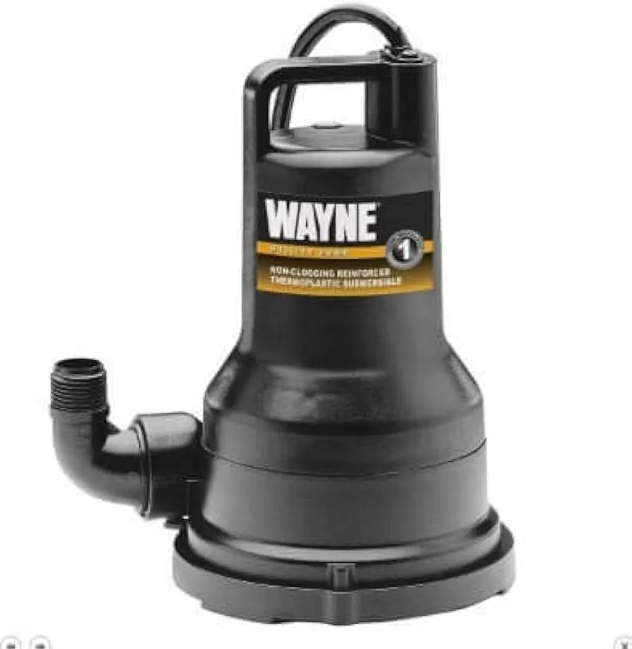 WAYNE VIP50 - 1/2 HP Reinforced Thermoplastic Submersible Multi-Use Pump - Up to 2,500 Gallons Per Hour - Heavy Duty Multi-Use Pump