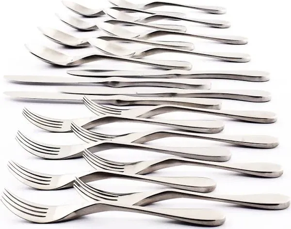 Knork 18/10 Stainless Steel 20 Piece Flatware Set Matte Silver