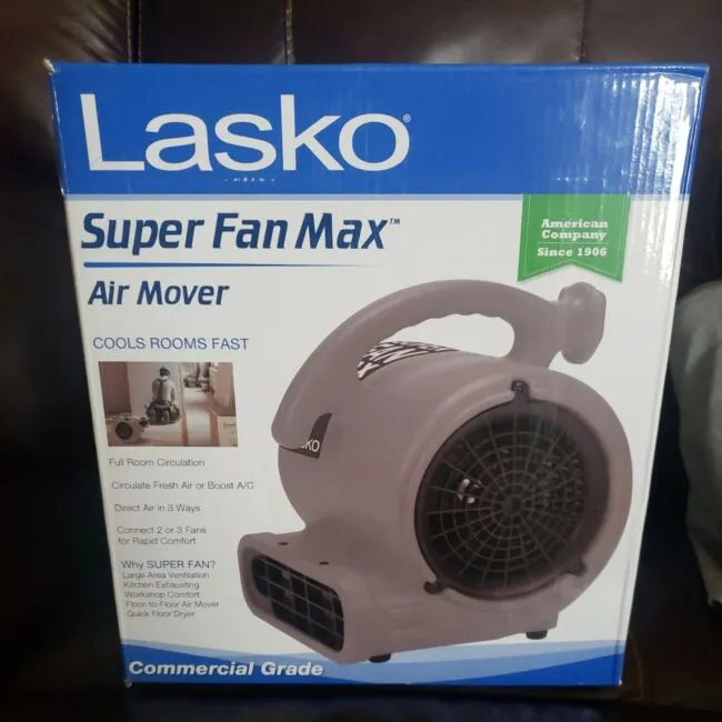 Lasko Super Fan Max 1/5 HP Air Mover High Velocity Super Fan SF-20-GC2,whit<wbr/>e