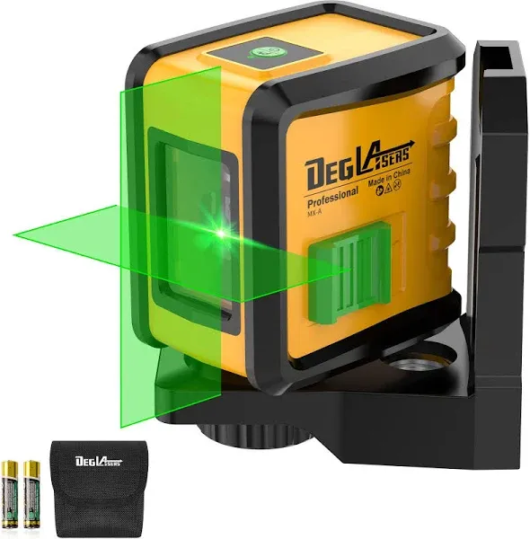 Self Leveling Laser Level,DEGLASERS 100ft Green Cross Line Laser Level,3 Brightness Adjustment,Manual Self leveling and Pulse Mode,IP54 Waterproof,Magnetic Bracket,Battery,Carrying Bag Included