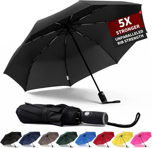 Anntrue Windproof Travel Umbrella, Auto Open Close Lightweight Compact Portable Backpack Folding Umbrella, Perfect for Car, Purse, Men and Women