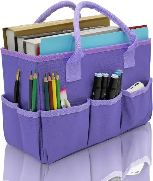 Art Organizer Craft Storage Tote Bag with Pockets and Handles, Oxford Fabric ...