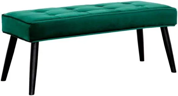 WestinTrends Velvet Tufted Bedroom Bench