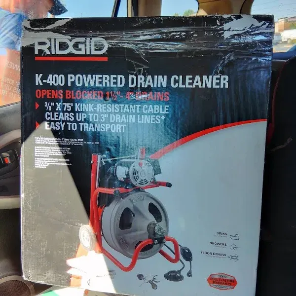 Ridgid 27013 K-400 Drain Cleaning Machine w/ 1/2"x75' Cable