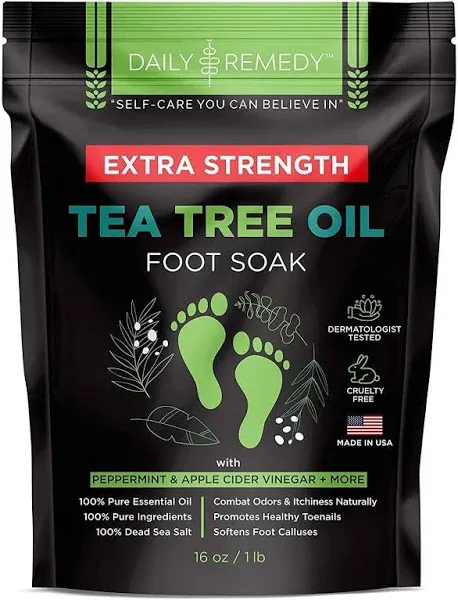 Tea Tree Oil Foot Soak with Epsom Salt - Made in USA - for Toenail Athletes Foot