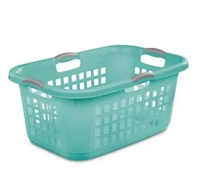 Sterilite Ultra 2 Bushel Plastic Stackable Laundry Basket, Aqua (12 Pack)