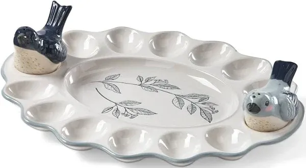 TAG Songbirds Egg Platter with Salt & Pepper Set (G15421)